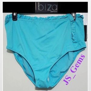 New Triangle Swimwear Bikinis Bottoms High Waisted Blue Plus 3X